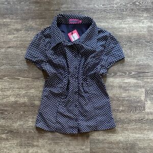Edikted Polka Dot Tailored Button Up Shirt